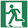 Sicherheitszeichen ISO 7010 E001: Rettungsweg/Notausgang (links)