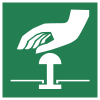 Sicherheitszeichen ISO 7010 E020: Not-Halt-Knopf