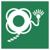 Sicherheitszeichen ISO 7010 E043: Rettungsring mit Leine und Licht
