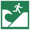 Sicherheitszeichen ISO 7010 E062: Tsunami- Zufluchtsbereich