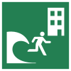 Sicherheitszeichen ISO 7010 E063: Tsunami- Zufluchtsgebäude