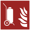 Sicherheitszeichen ISO 7010 F009: Fahrbarer Feuerlöscher