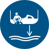 Sicherheitszeichen ISO 7010 M041: Bereitschaftsboot fieren beim Aussetzvorgang