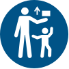 Sicherheitszeichen ISO 7010 M055: Von Kindern fernhalten[22][23]