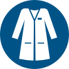 Sicherheitszeichen ISO 7010 M059: Laborkittel tragen