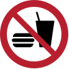 Sicherheitszeichen ISO 7010 P022: Essen und Trinken verboten