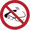 Sicherheitszeichen ISO 7010 P044: Nutzung von Datenbrillen verboten