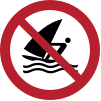Sicherheitszeichen ISO 7010 P054: Windsurfen verboten