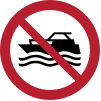Sicherheitszeichen ISO 7010 P056: Maschinenbetriebene Boote verboten