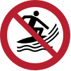 Sicherheitszeichen ISO 7010 P059: Surfen verboten