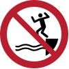 Sicherheitszeichen ISO 7010 P061: In das Wasser springen verboten