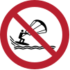 Sicherheitszeichen ISO 7010 P065: Kitesurfen verboten