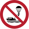 Sicherheitszeichen ISO 7010 P066: Parasailing verboten