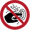 Sicherheitszeichen ISO 7010 P070: Finger nicht in die Hydromassagedüse stecken