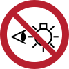 Sicherheitszeichen ISO 7010 P075: Nicht in die Lichtquelle schauen