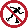 Sicherheitszeichen ISO 7010 P079: Schlittschuhlaufen verboten