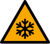 Sicherheitszeichen ISO 7010 W010: Warnung vor niedriger Temperatur/Kälte