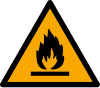 Sicherheitszeichen ISO 7010 W021: Warnung vor feuergefährlichen Stoffen
