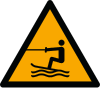 Sicherheitszeichen ISO 7010 W045: Warnung vor Wasserski-Bereich