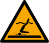 Sicherheitszeichen ISO 7010 W048: Warnung vor flachem Wasser