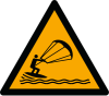 Sicherheitszeichen ISO 7010 W062: Warnung vor Kitesurfern