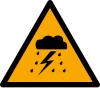 Sicherheitszeichen ISO 7010 W084: Warnung vor Gewitter